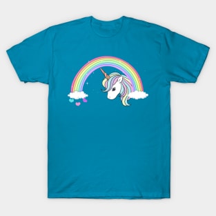 Unicorn Rainbow with Sparkles and Hearts no words wording T-Shirt